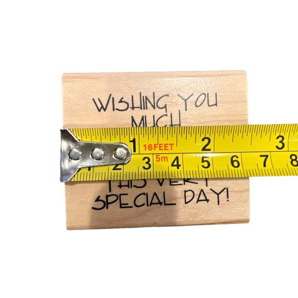 Lot of 2 Card Making Themed Rubber Wooden Stamps, Marriage, Graduation, New Job - Picture 3 of 5